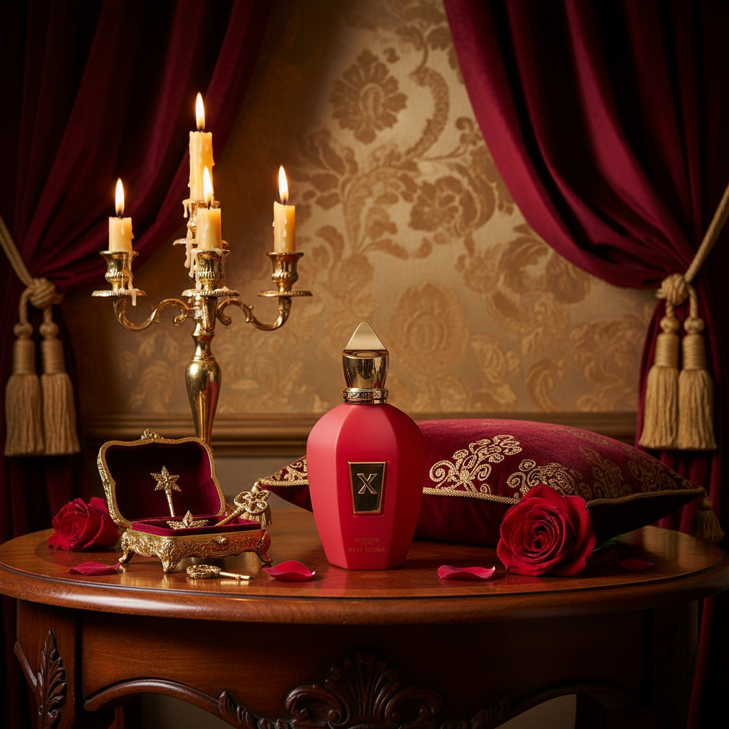 Xerjoff Red Hoba lifestyle shot in Italian luxury interior