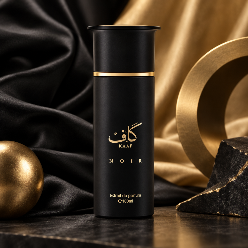 Kaaf Noir with black and gold decorative fabric