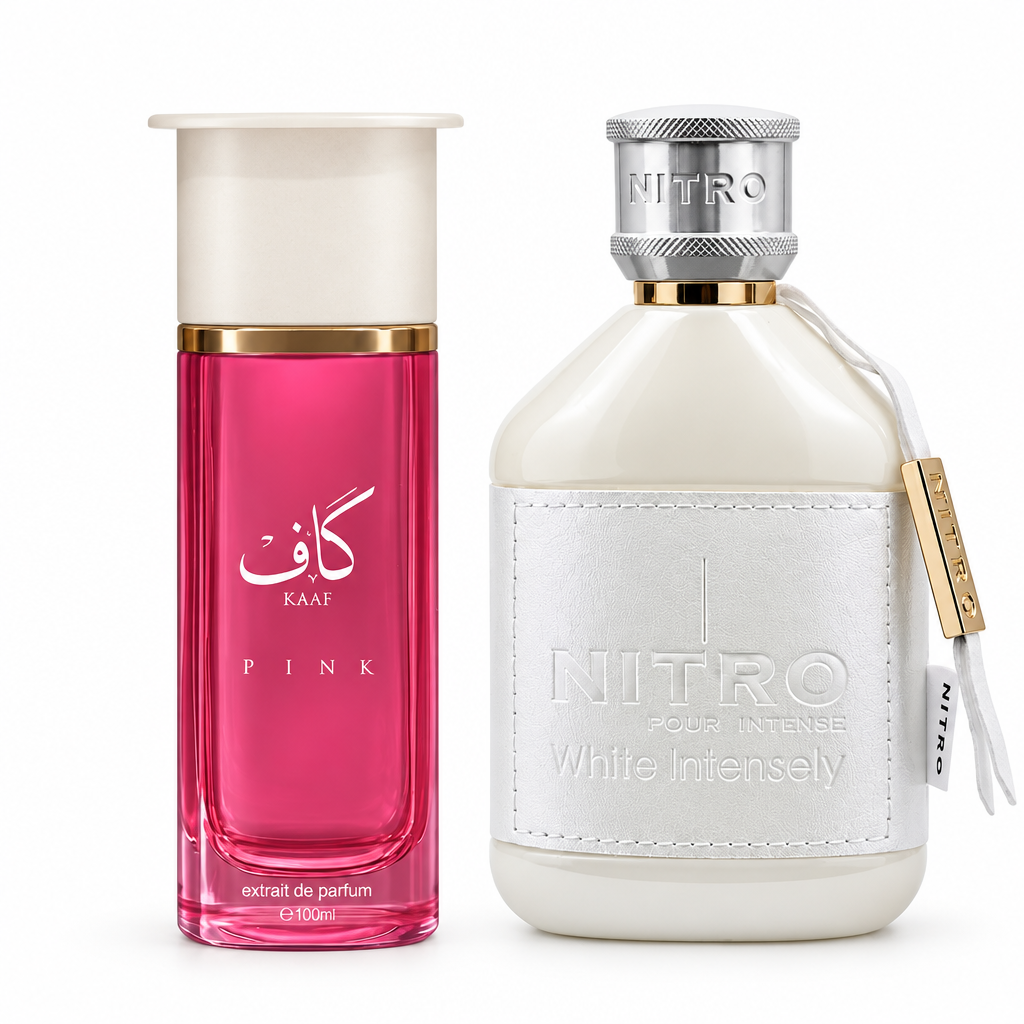 Kaaf Pink and Nitro White Intensely on white