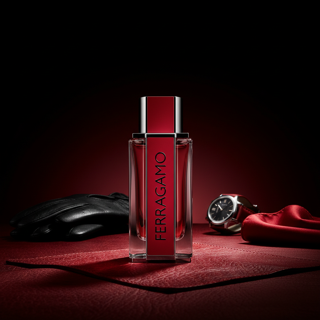 Ferragamo Red Leather - Editorial red and black Italian luxury