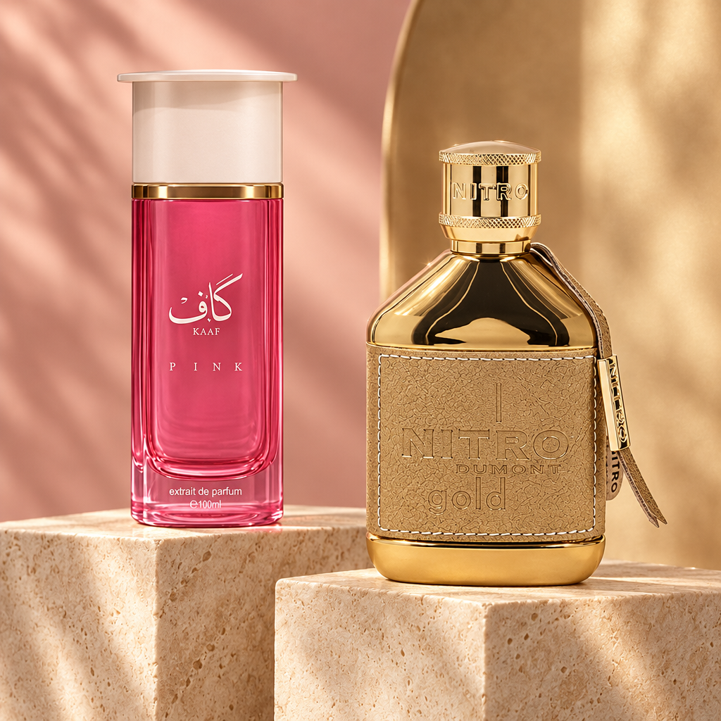 Kaaf Pink and Nitro Gold editorial photograph