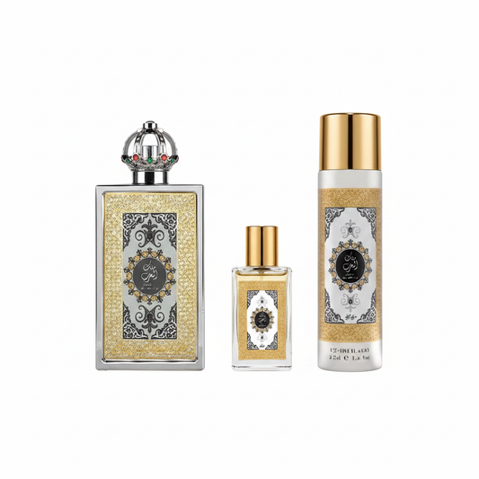Lattafa Pride King of Arabia 3-Piece Gift Set - complete set on white background