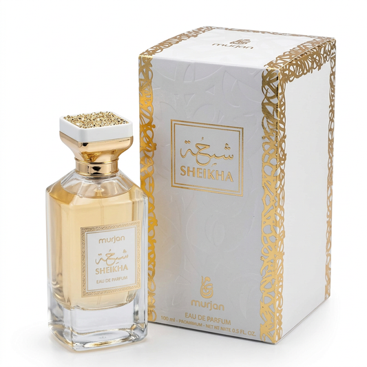 Dumont Murjan Sheikha bottle with white and gold retail box
