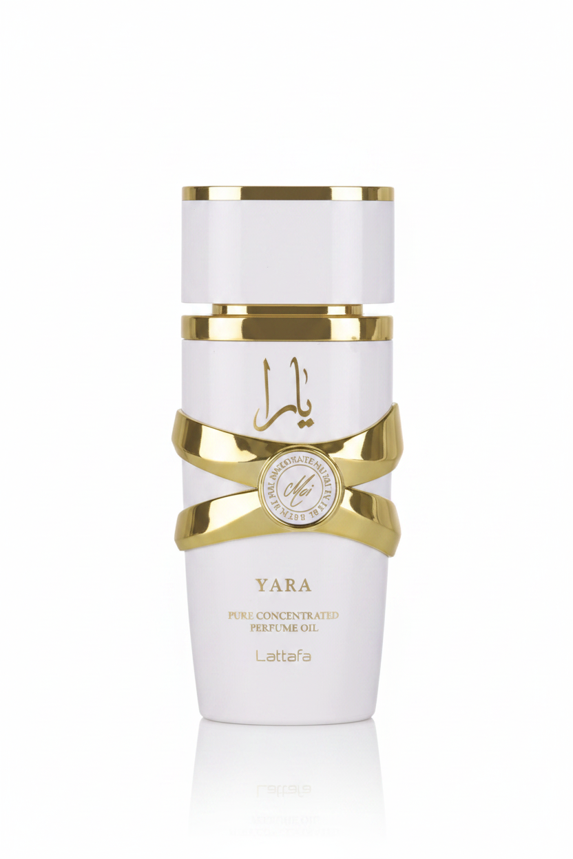 Lattafa Yara Moi bottle on white background