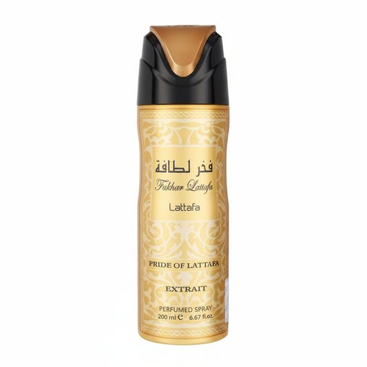 Lattafa Fakhar Gold Perfumed Deodorant Body Spray - can on white background