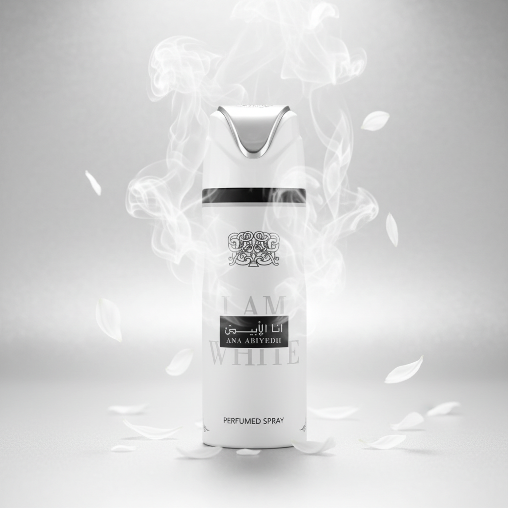 Lattafa Ana Abiyedh I Am White - Editorial white and silver ethereal