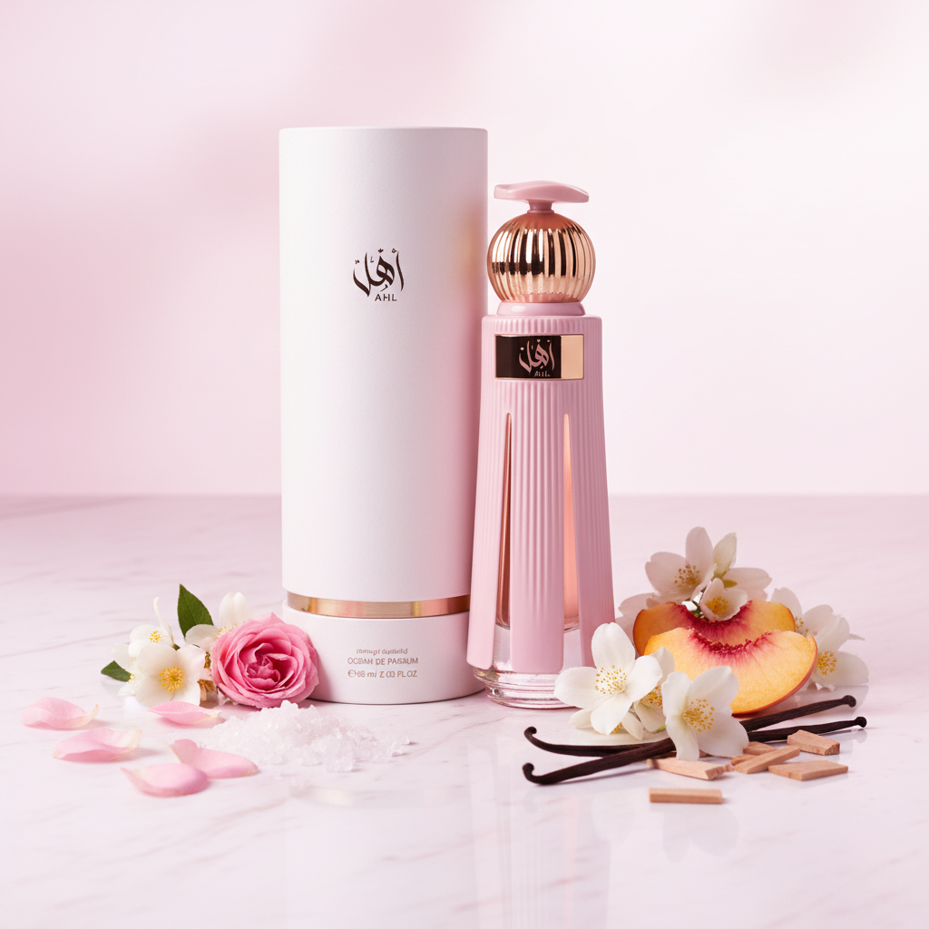 Ahl - Rose, Jasmine, Musk, Sandalwood, Peach, Vanilla ingredients