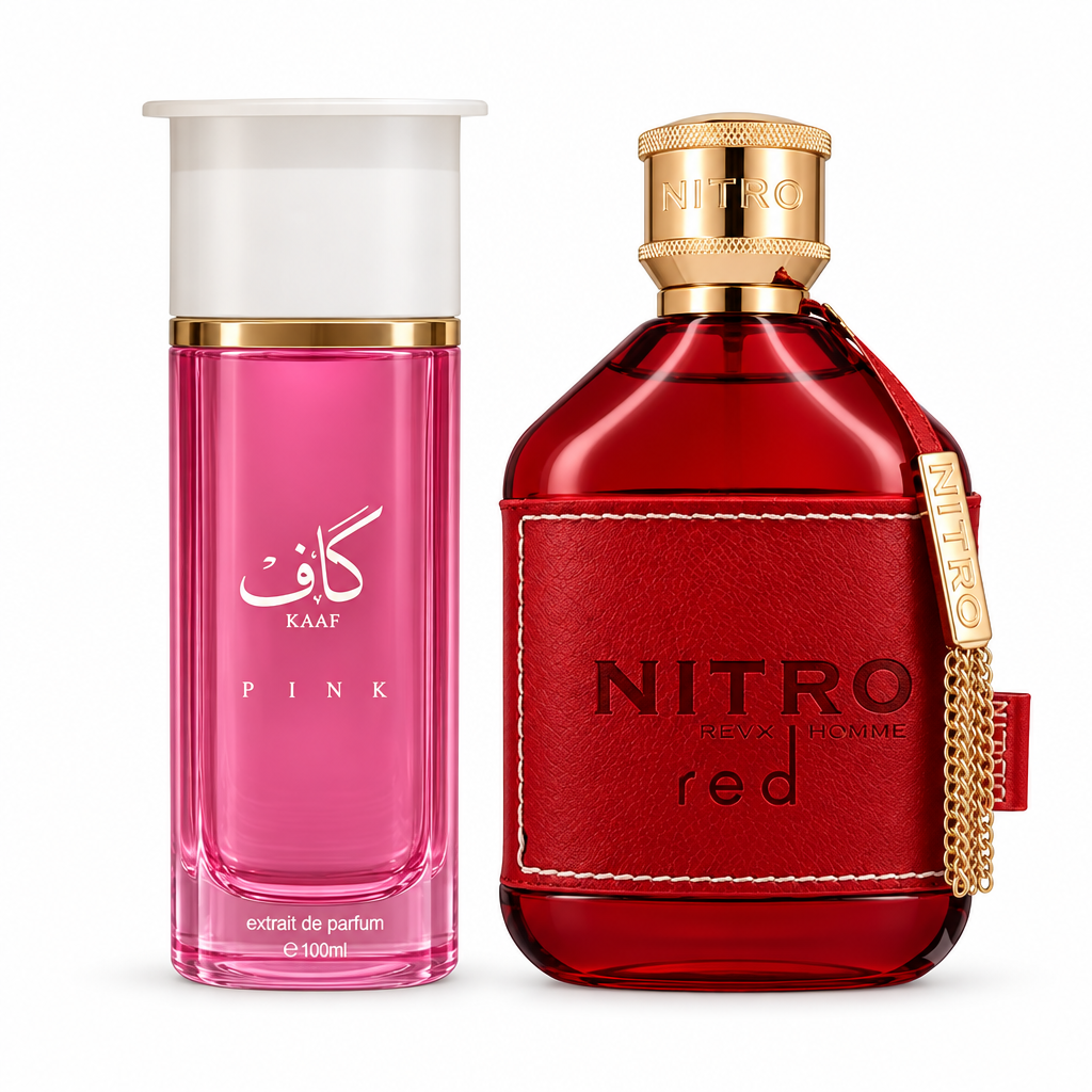 Kaaf Pink and Dumont Nitro Red bundle on white