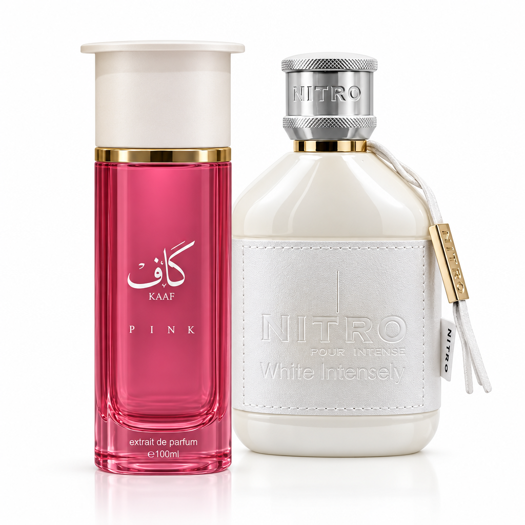 Kaaf Pink and Nitro White Intensely studio photograph