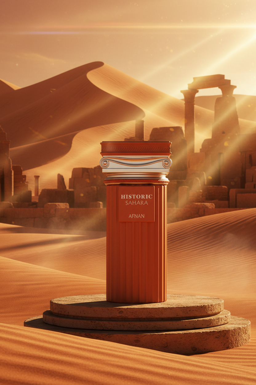 Afnan Historic Sahara dramatic desert editorial with sand dunes at golden hour