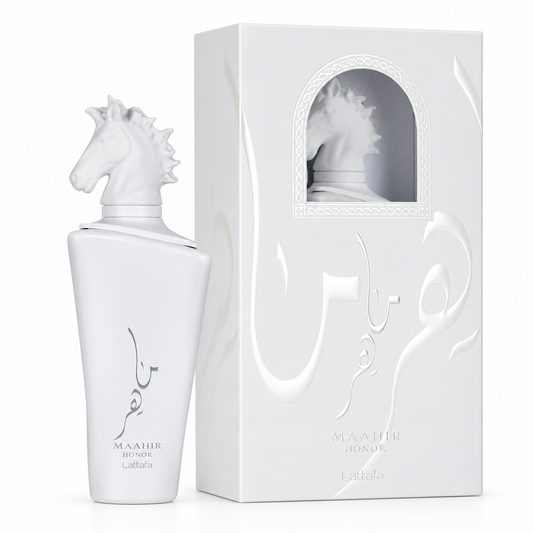 Lattafa Maahir Honor perfume bottle with original box
