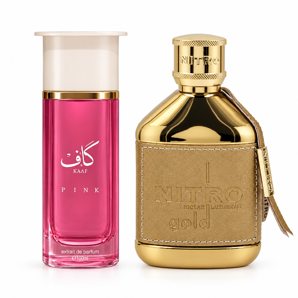 Kaaf Pink and Dumont Nitro Gold on white
