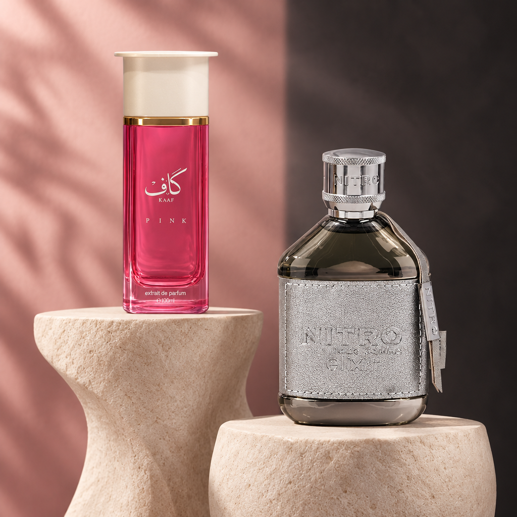 Kaaf Pink and Nitro Elixir editorial photograph