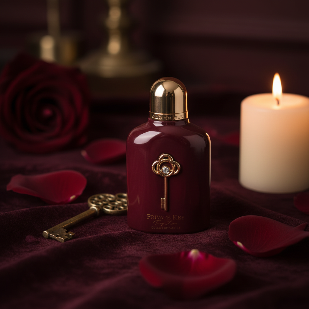 Private Key To Love - Lifestyle dark velvet with gold key and candle