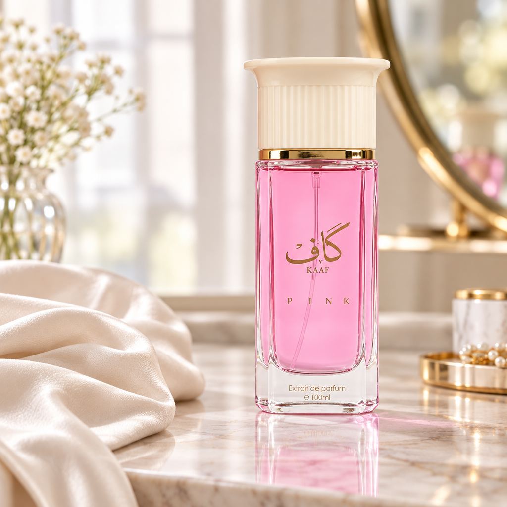 Kaaf Pink lifestyle photograph on an elegant dressing table