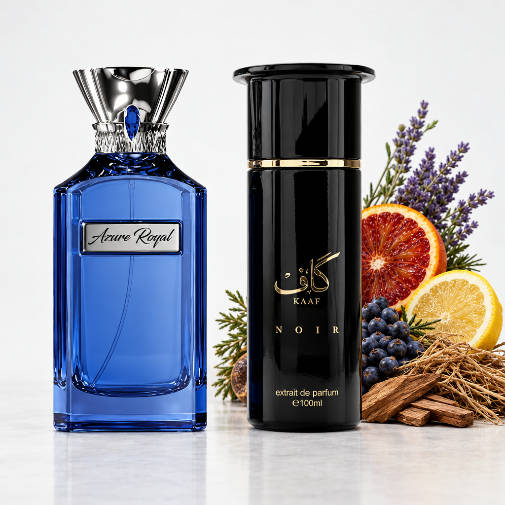 Azure Royal and Kaaf Noir with Kaaf Noir fragrance ingredients