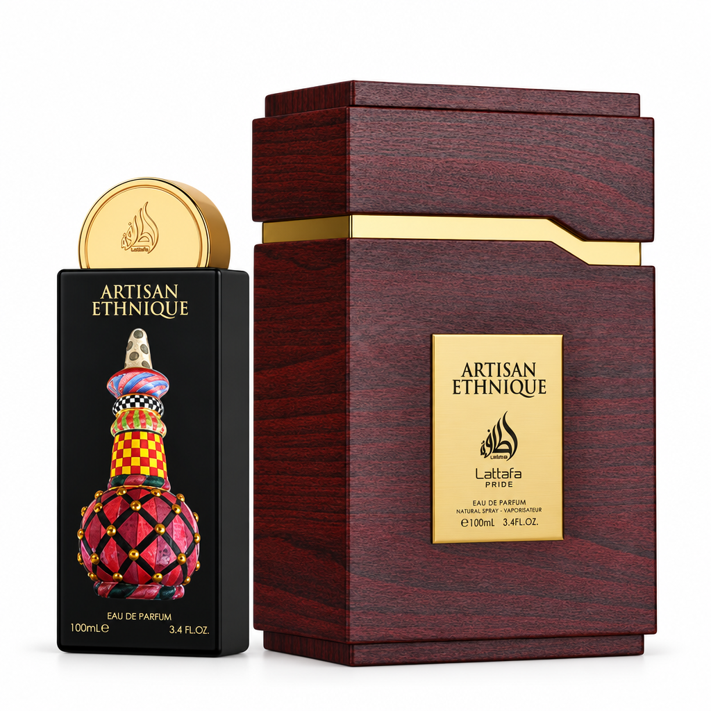 Lattafa Pride Artisan Ethnique bottle with original presentation box